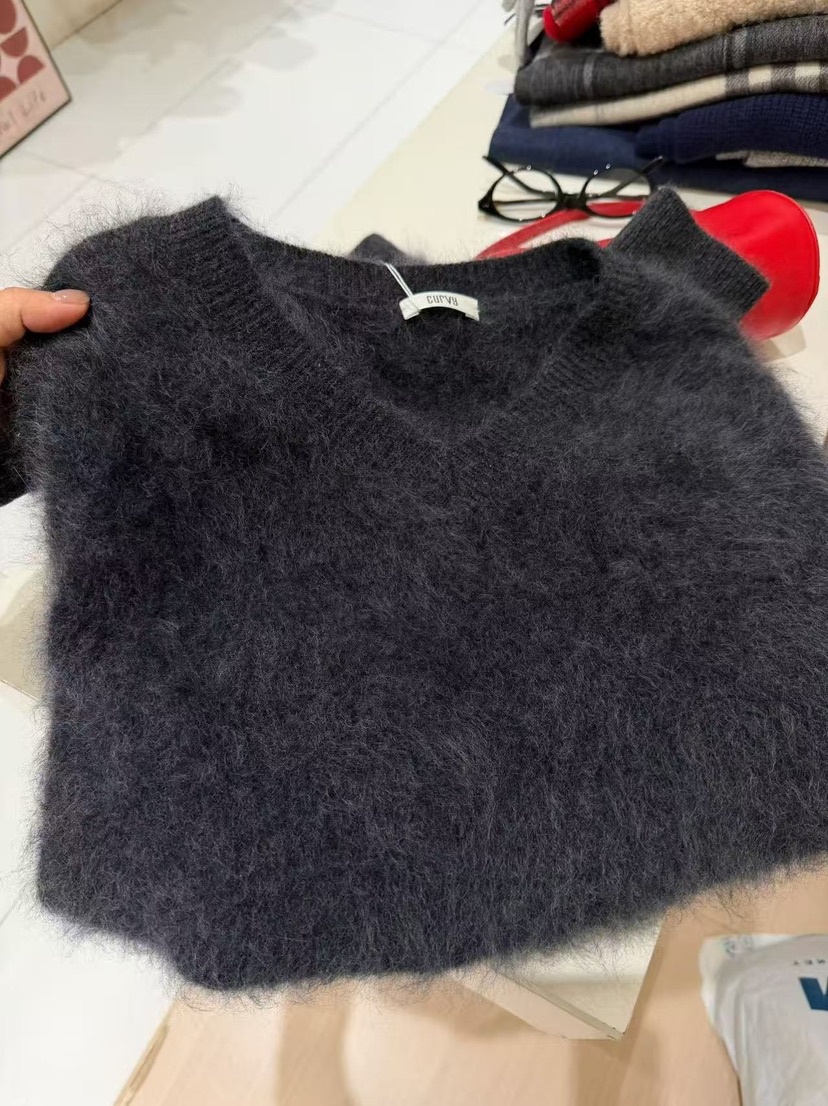 CURVY東大門㊣代購女士新品推薦25秋冬休閑職業時尚毛衣絲綢CURVY毛衣圖色2