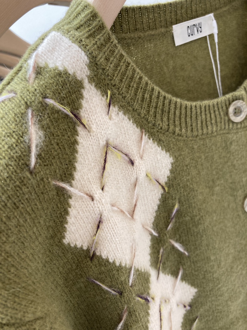 CURVY東大門㊣實拍女士新款推薦25秋冬時尚人氣熱賣針織衫開衫CURVY針織衫