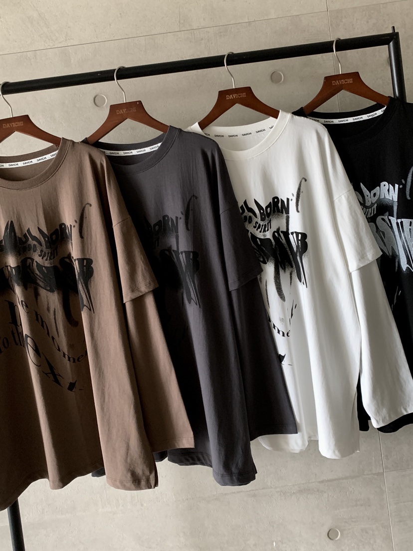DAVICHI東大門㊣直郵女裝新款推薦25秋冬時尚熱賣長袖T恤雙層DAVICHI長袖T恤