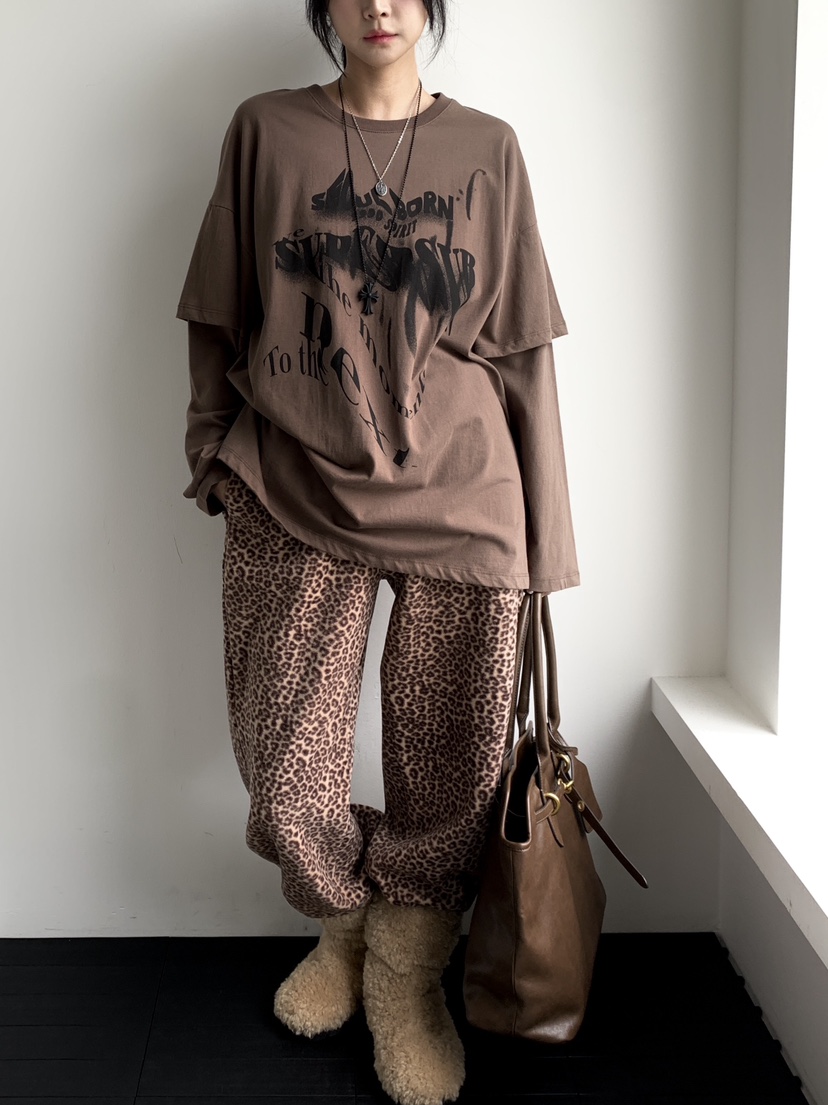 DAVICHI東大門㊣直郵女裝新款推薦25秋冬時尚熱賣長袖T恤雙層DAVICHI長袖T恤