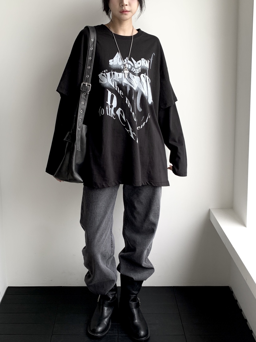 DAVICHI東大門㊣直郵女裝新款推薦25秋冬時尚熱賣長袖T恤雙層DAVICHI長袖T恤