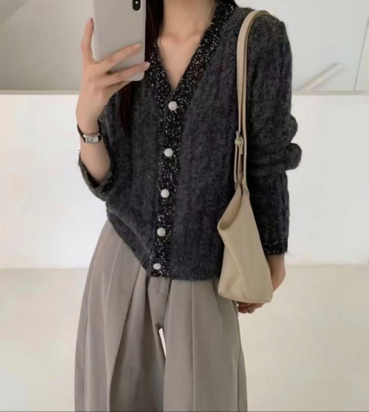 RICO東大門㊣代購女裝新款25秋冬熱賣職業人氣推薦時尚針織衫bling bling/RICO針織衫