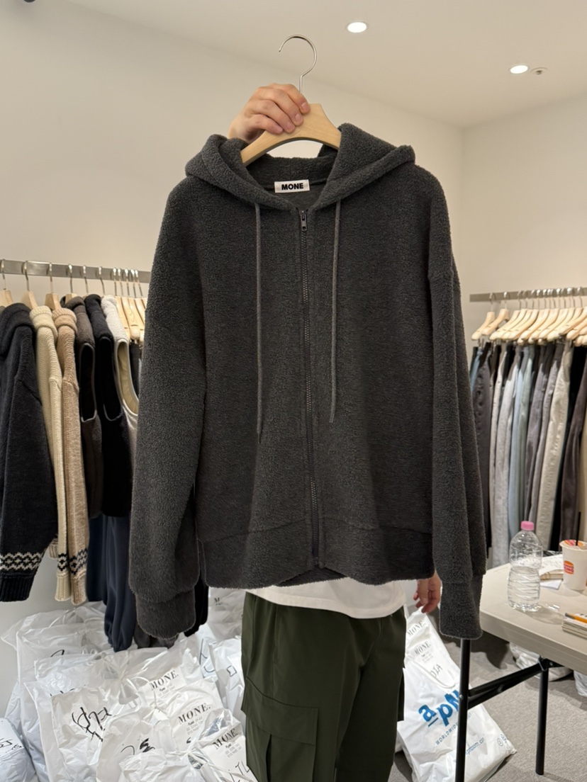 MONE-A韓國直郵㊣女士新品休閑時尚25秋冬職業衛衣拉鏈兜帽MONE-A衛衣圖色1