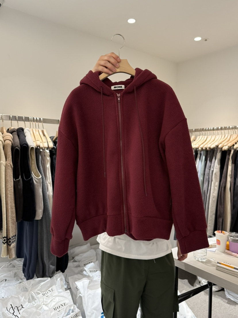 MONE-A韓國直郵㊣女士新品休閑時尚25秋冬職業衛衣拉鏈兜帽MONE-A衛衣圖色2