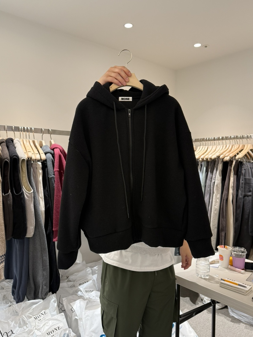 MONE-A韓國直郵㊣女士新品休閑時尚25秋冬職業衛衣拉鏈兜帽MONE-A衛衣圖色3