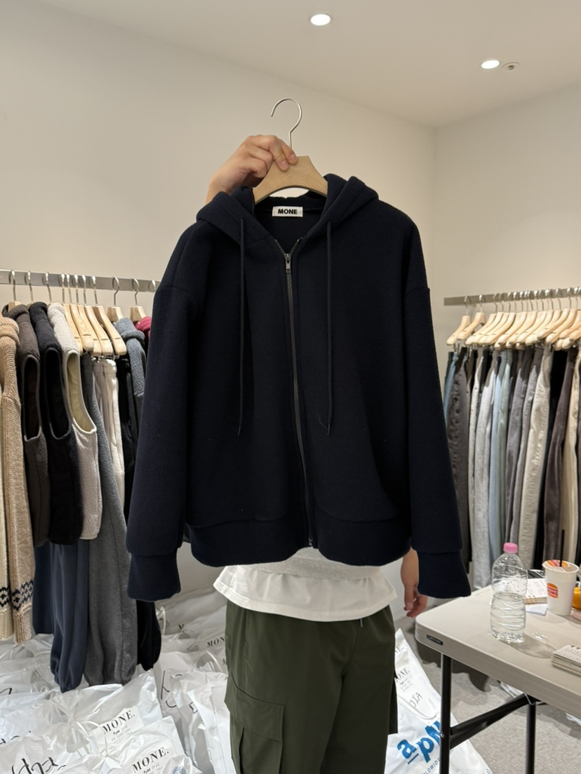 MONE-A韓國直郵㊣女士新品休閑時尚25秋冬職業衛衣拉鏈兜帽MONE-A衛衣圖色4