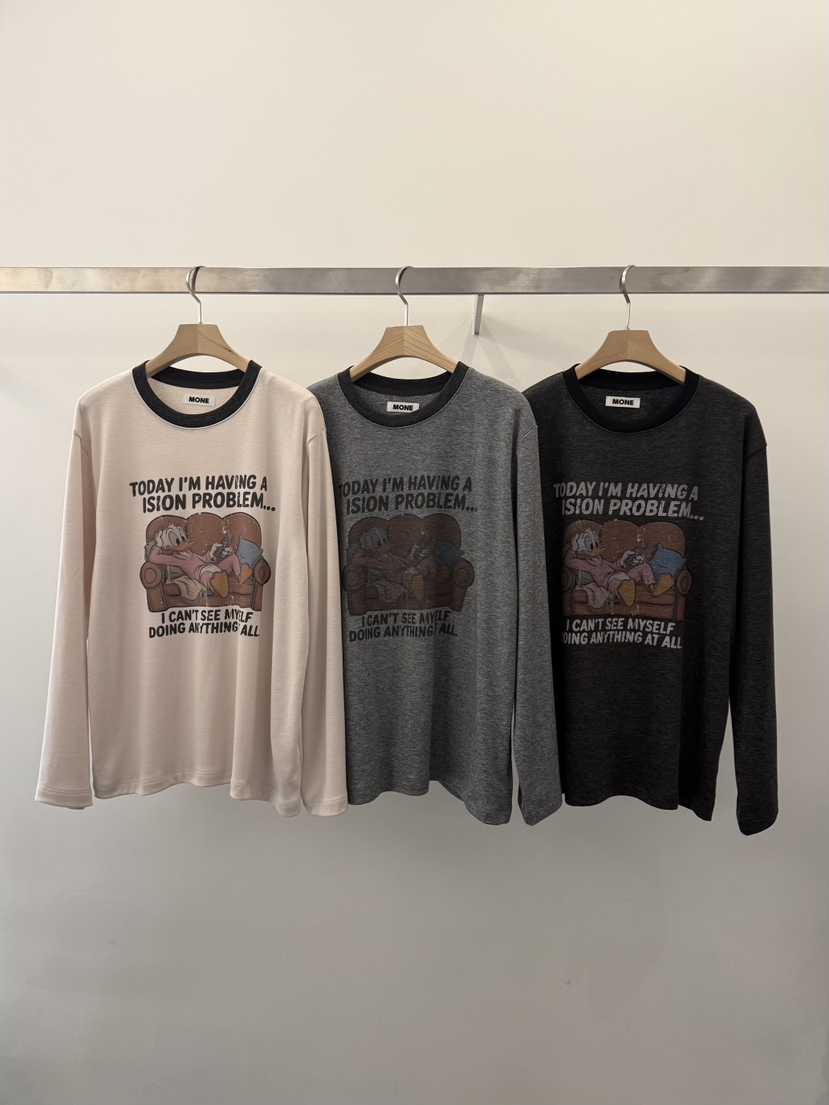 MONE-A東大門㊣實拍女裝新品熱賣時尚人氣職業25秋冬長袖T恤MONE-A長袖T恤