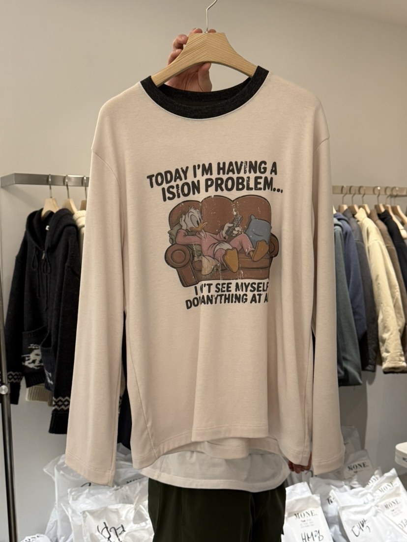 MONE-A東大門㊣實拍女裝新品熱賣時尚人氣職業25秋冬長袖T恤MONE-A長袖T恤圖色1