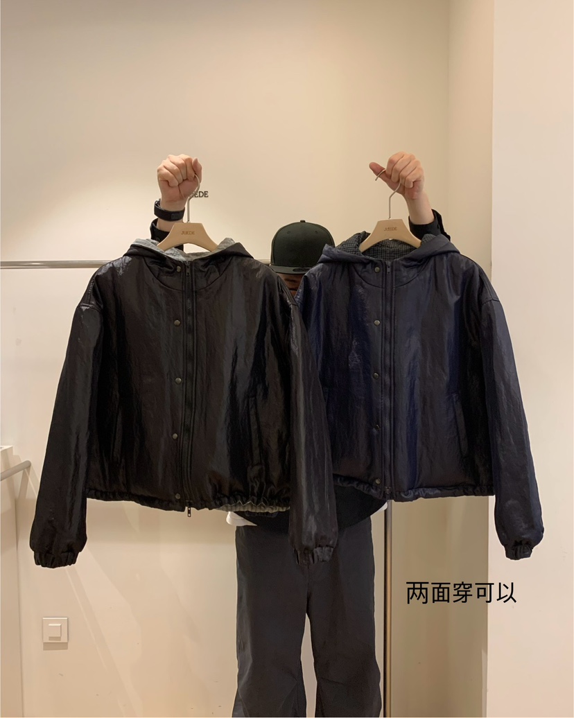 JUEDE東大門㊣直郵女士新款休閑短款棉服兩面穿雙面JUEDE短款棉服