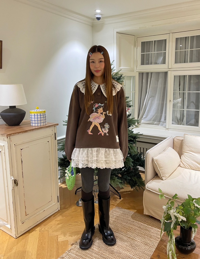 BOUTIQUE-L韓國直郵㊣女士新款休閑推薦時尚25秋冬人氣衛衣BOUTIQUE-L衛衣