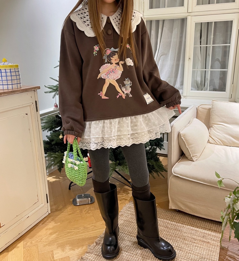 BOUTIQUE-L韓國直郵㊣女士新款休閑推薦時尚25秋冬人氣衛衣BOUTIQUE-L衛衣