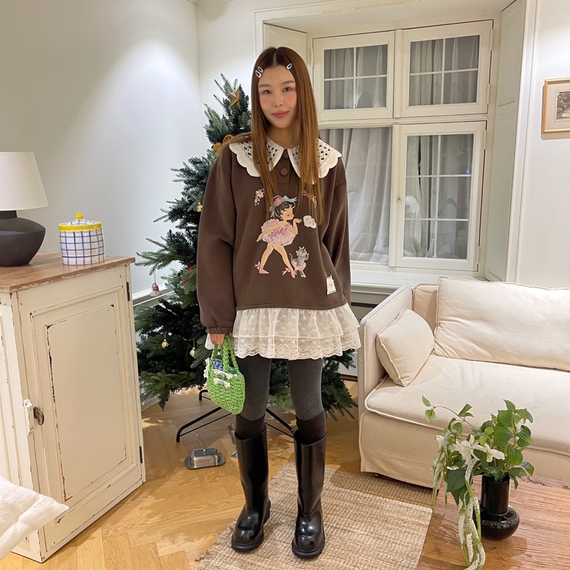 BOUTIQUE-L韓國直郵㊣女士新款休閑推薦時尚25秋冬人氣衛衣BOUTIQUE-L衛衣