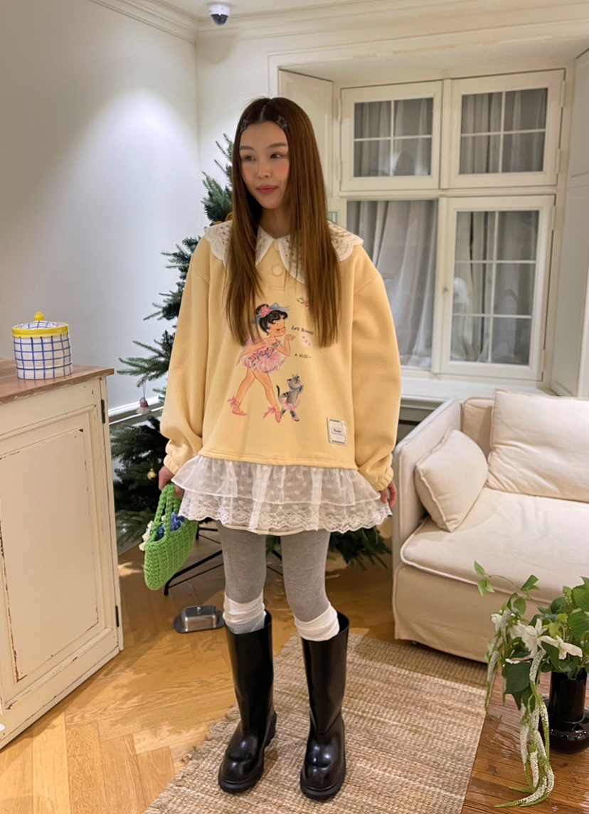 BOUTIQUE-L韓國直郵㊣女士新款休閑推薦時尚25秋冬人氣衛衣BOUTIQUE-L衛衣圖色1