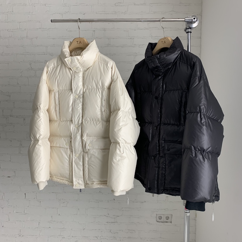 THE ABLE東大門㊣實拍女士新款推薦休閑時尚短款棉服口袋高領THE ABLE/TA短款棉服