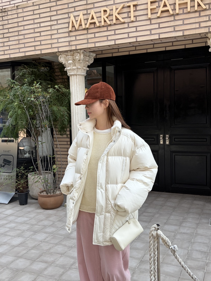 THE ABLE東大門㊣實拍女士新款推薦休閑時尚短款棉服口袋高領THE ABLE/TA短款棉服