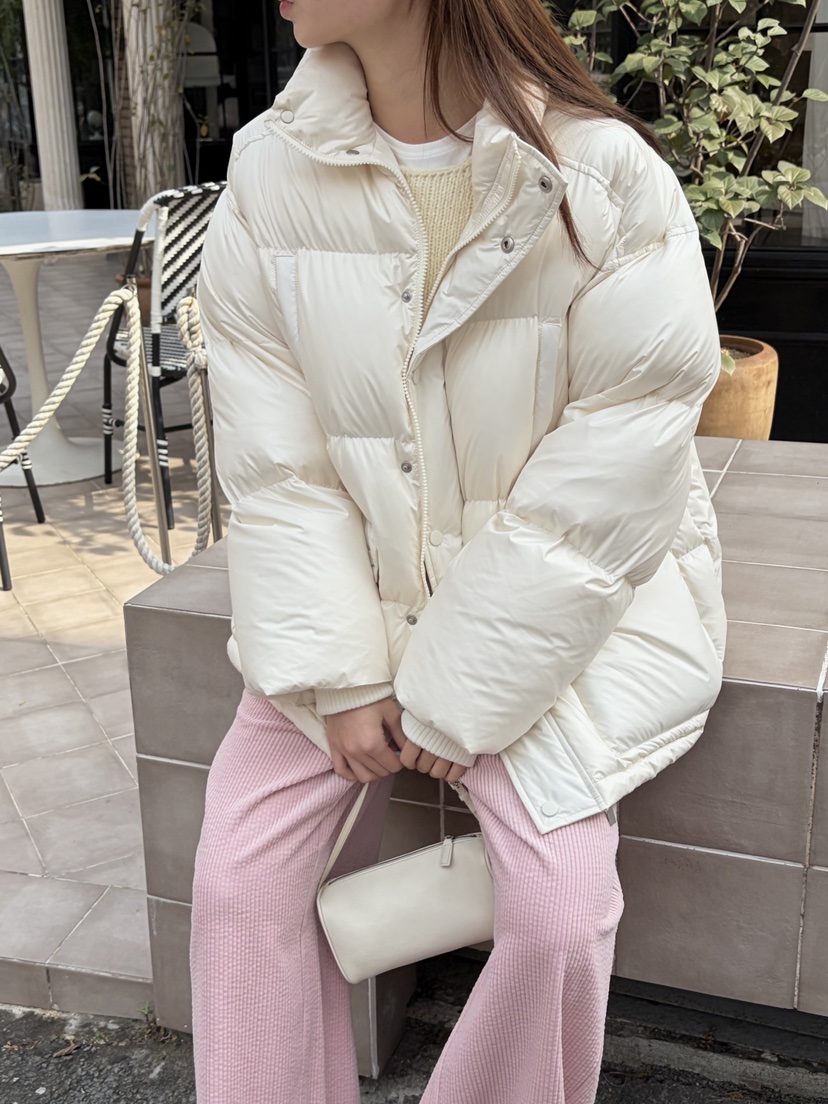 THE ABLE東大門㊣實拍女士新款推薦休閑時尚短款棉服口袋高領THE ABLE/TA短款棉服