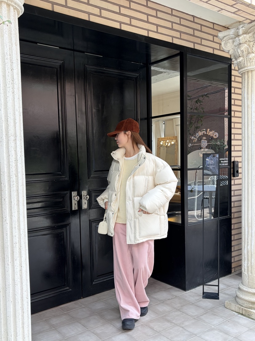 THE ABLE東大門㊣實拍女士新款推薦休閑時尚短款棉服口袋高領THE ABLE/TA短款棉服