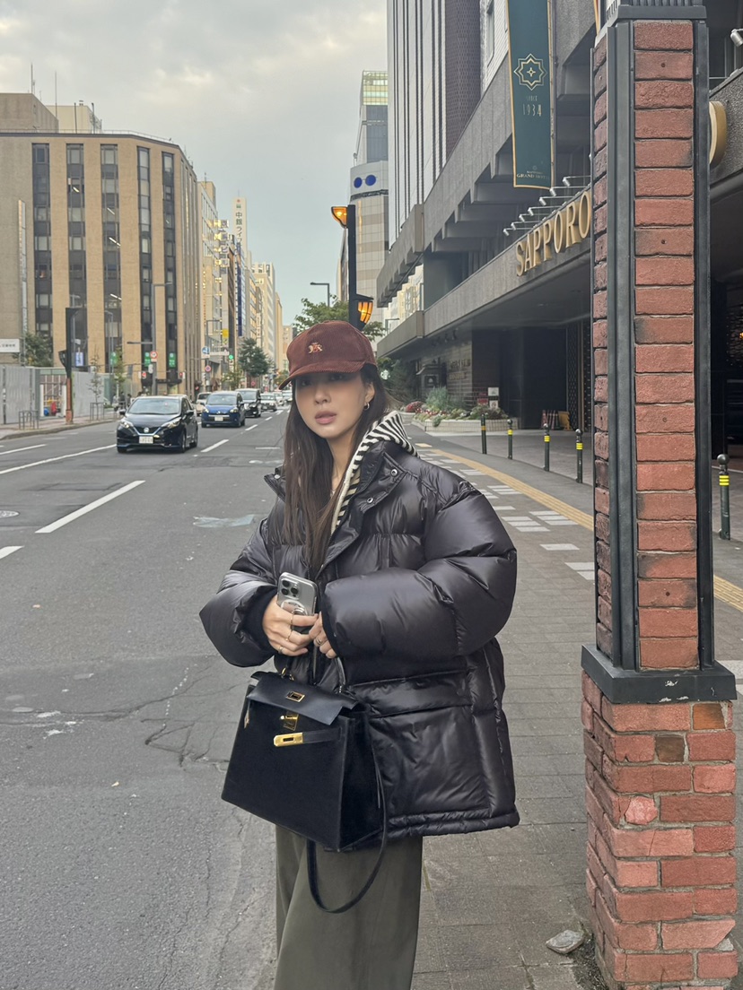 THE ABLE東大門㊣實拍女士新款推薦休閑時尚短款棉服口袋高領THE ABLE/TA短款棉服