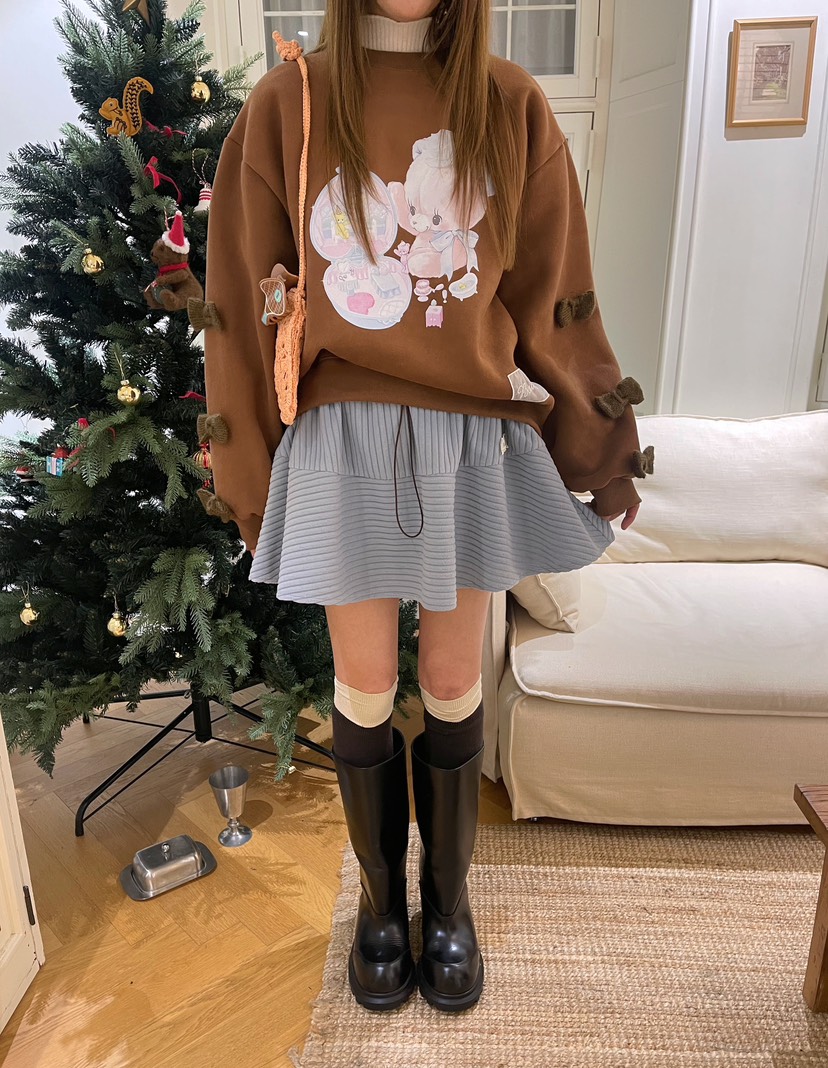 BOUTIQUE-L東大門㊣代購女裝新品熱賣25秋冬人氣時尚休閑短裙BOUTIQUE-L短裙