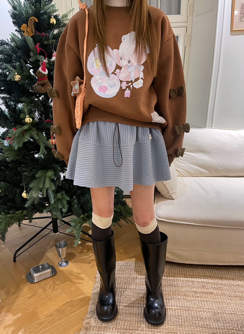 BOUTIQUE-L東大門㊣代購女裝新品熱賣25秋冬人氣時尚休閑短裙BOUTIQUE-L短裙