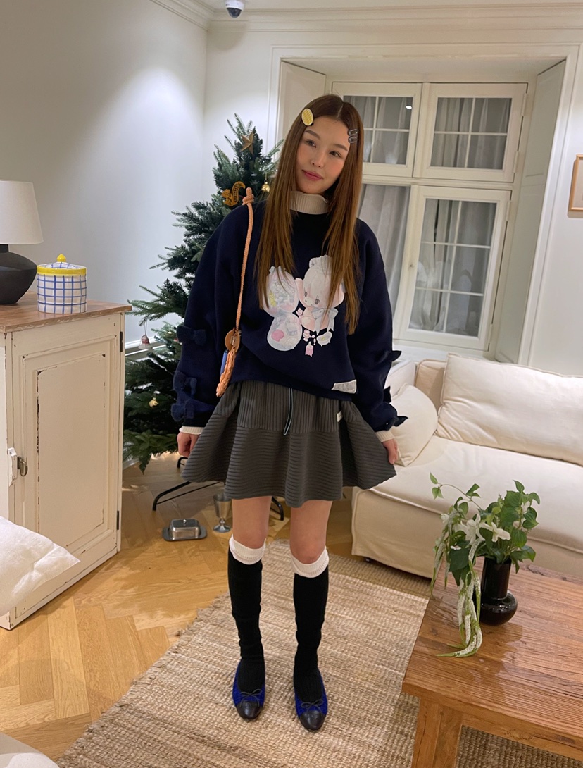 BOUTIQUE-L東大門㊣代購女裝新品熱賣25秋冬人氣時尚休閑短裙BOUTIQUE-L短裙