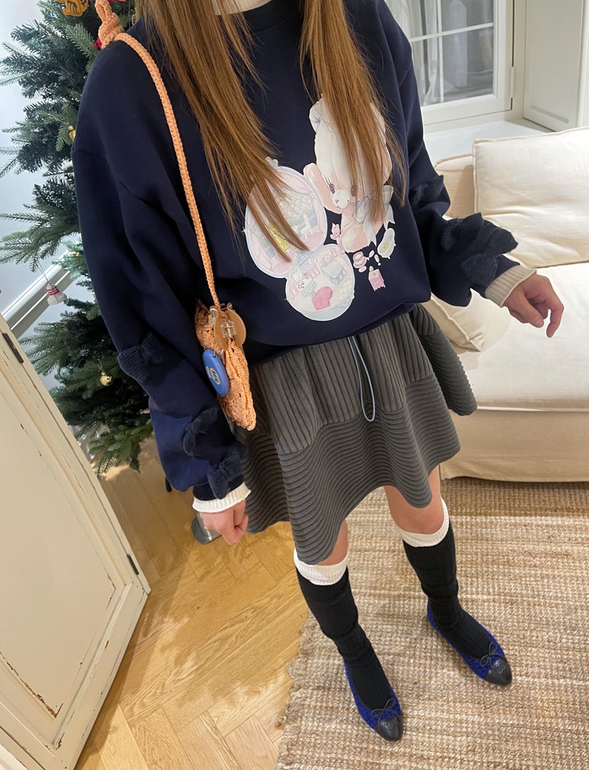 BOUTIQUE-L東大門㊣代購女裝新品熱賣25秋冬人氣時尚休閑短裙BOUTIQUE-L短裙