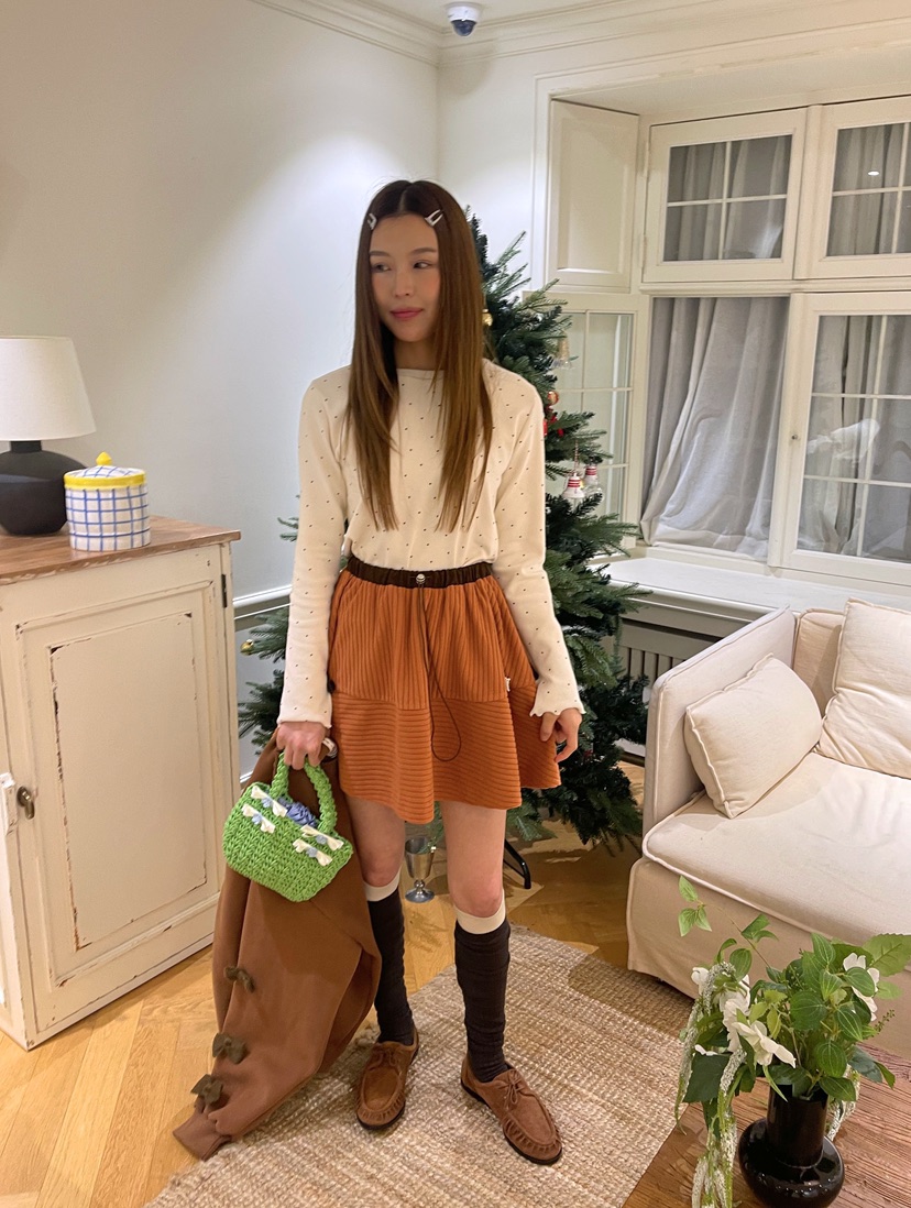 BOUTIQUE-L東大門㊣代購女裝新品熱賣25秋冬人氣時尚休閑短裙BOUTIQUE-L短裙