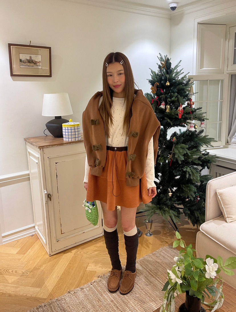 BOUTIQUE-L東大門㊣代購女裝新品熱賣25秋冬人氣時尚休閑短裙BOUTIQUE-L短裙