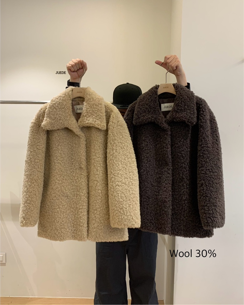 JUEDE韓國代購㊣女裝新款推薦時尚短款大衣JUEDE短款大衣