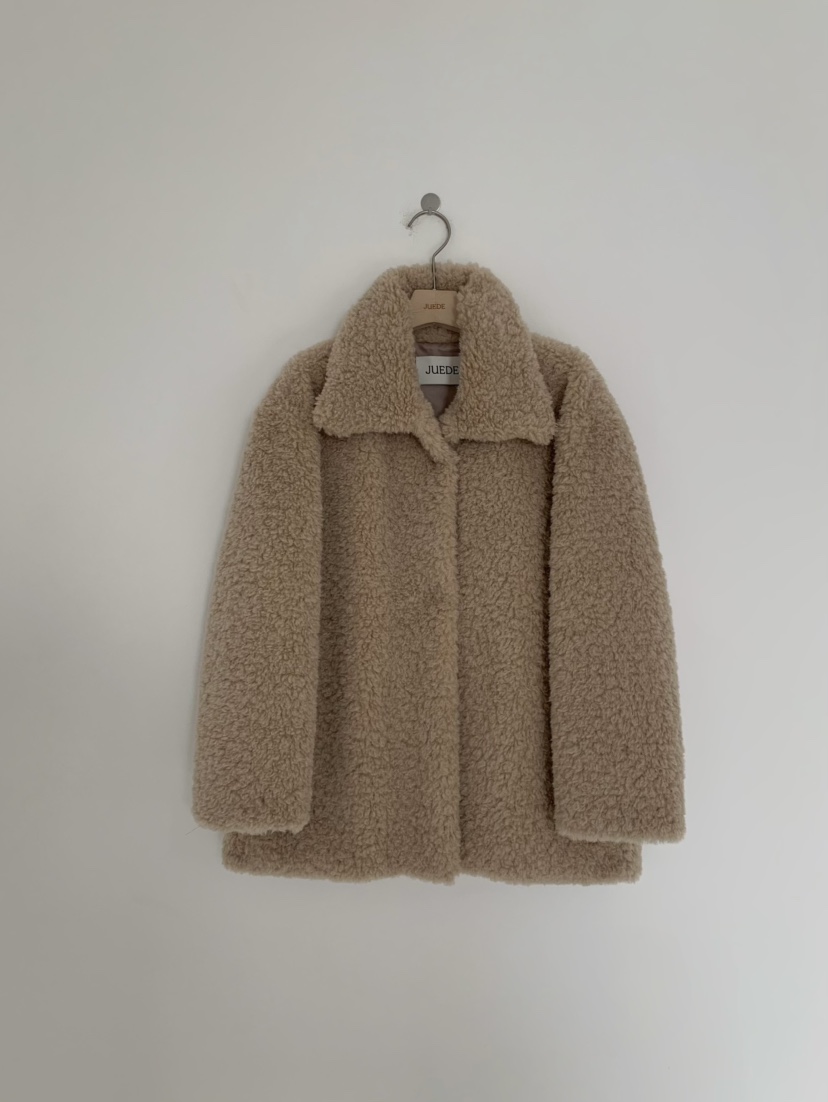 JUEDE韓國代購㊣女裝新款推薦時尚短款大衣JUEDE短款大衣圖色1