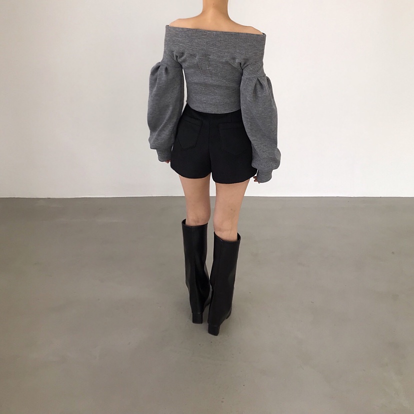 2TWO MOON韓國代購㊣女裝新款職業時尚推薦熱賣針織衫露肩2TWO MOON針織衫