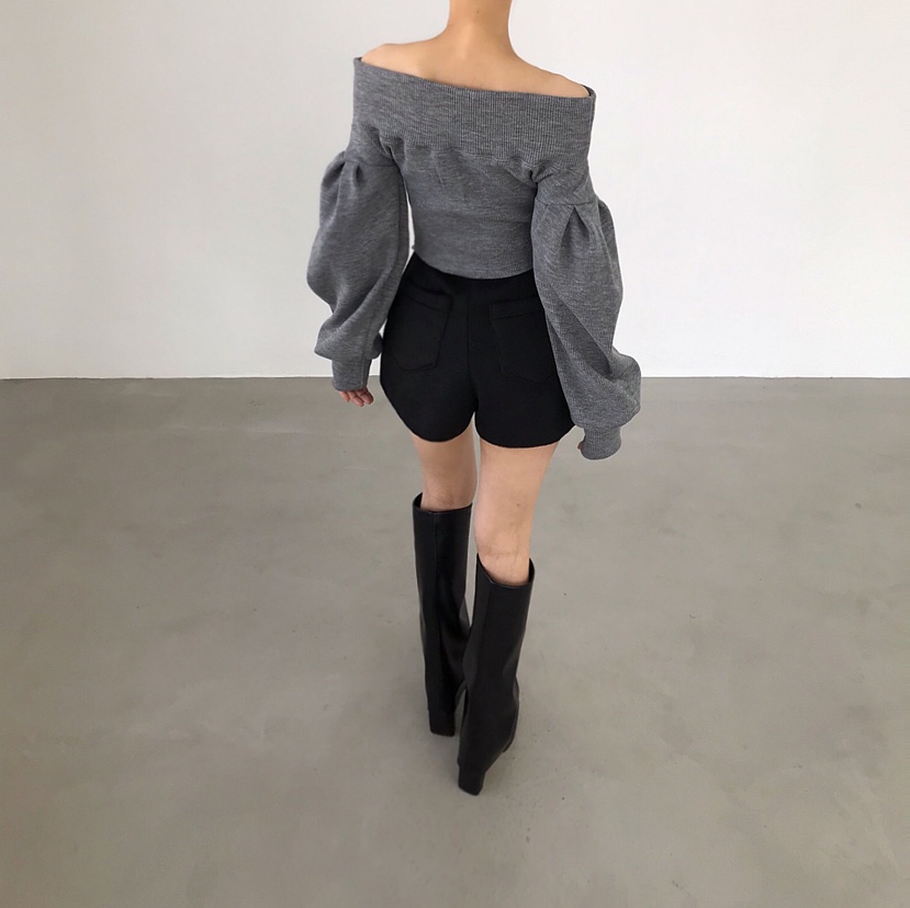 2TWO MOON韓國代購㊣女裝新款職業時尚推薦熱賣針織衫露肩2TWO MOON針織衫