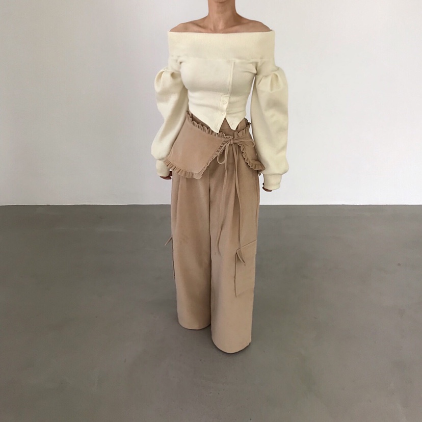 2TWO MOON韓國代購㊣女裝新款職業時尚推薦熱賣針織衫露肩2TWO MOON針織衫