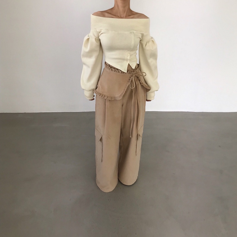 2TWO MOON韓國代購㊣女裝新款職業時尚推薦熱賣針織衫露肩2TWO MOON針織衫