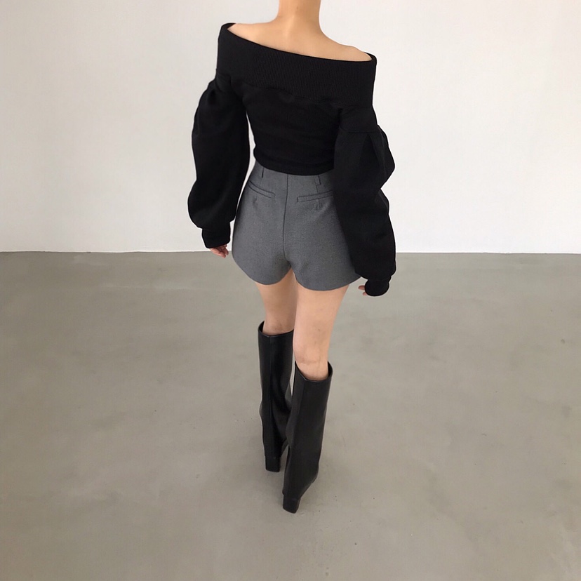 2TWO MOON韓國代購㊣女裝新款職業時尚推薦熱賣針織衫露肩2TWO MOON針織衫