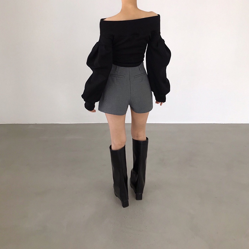 2TWO MOON韓國代購㊣女裝新款職業時尚推薦熱賣針織衫露肩2TWO MOON針織衫