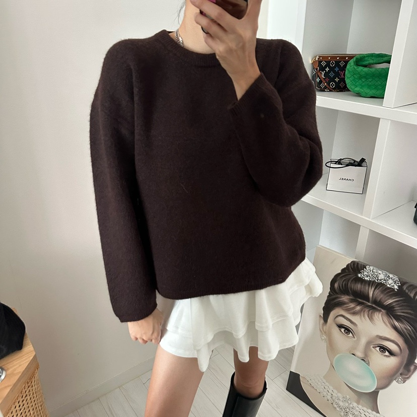 SOUIT東大門㊣直郵女士新款推薦時尚25秋冬休閑針織衫安哥拉SOUIT by mabel-L針織衫