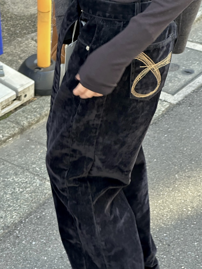 ZEROZERO韓國直郵㊣女裝新款熱賣人氣時尚休閑褲天鵝絨含腰帶ZEROZERO休閑褲