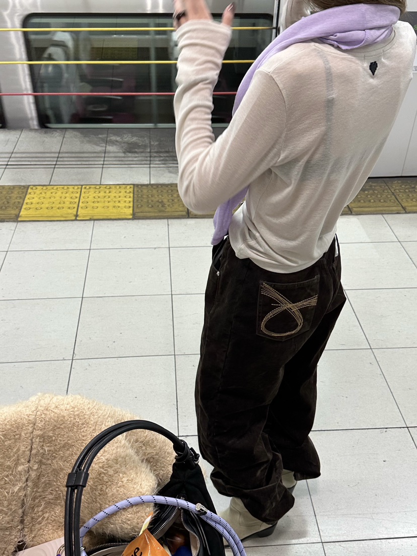 ZEROZERO韓國直郵㊣女裝新款熱賣人氣時尚休閑褲天鵝絨含腰帶ZEROZERO休閑褲