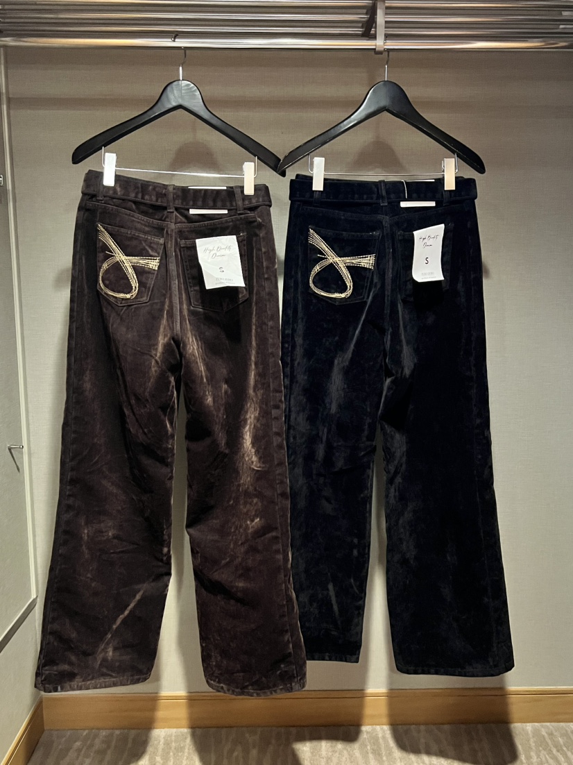 ZEROZERO韓國直郵㊣女裝新款熱賣人氣時尚休閑褲天鵝絨含腰帶ZEROZERO休閑褲