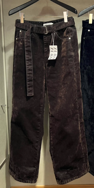 ZEROZERO韓國直郵㊣女裝新款熱賣人氣時尚休閑褲天鵝絨含腰帶ZEROZERO休閑褲圖色2