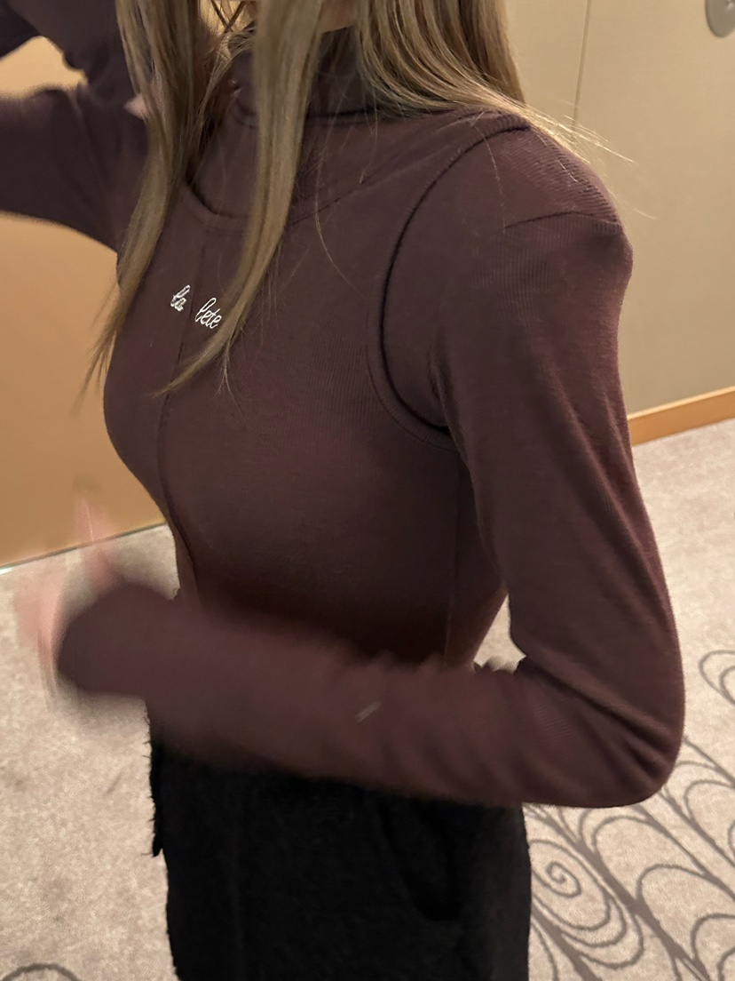 ZEROZERO韓國直郵㊣女士新品25秋冬人氣時尚長袖T恤假兩件柔軟ZEROZERO長袖T恤