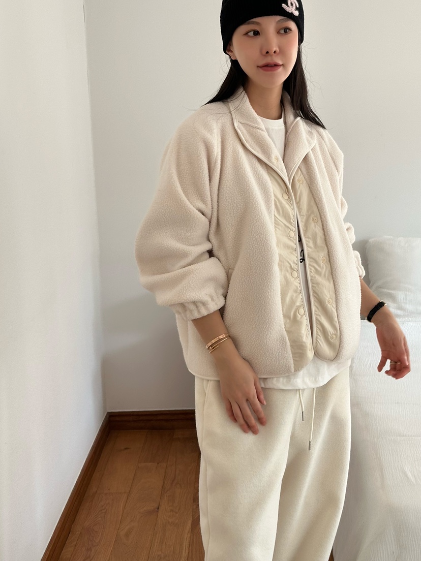 LE VASE韓國直郵㊣女士新品推薦熱賣25秋冬人氣夾克羊毛柔軟LE VASE夾克