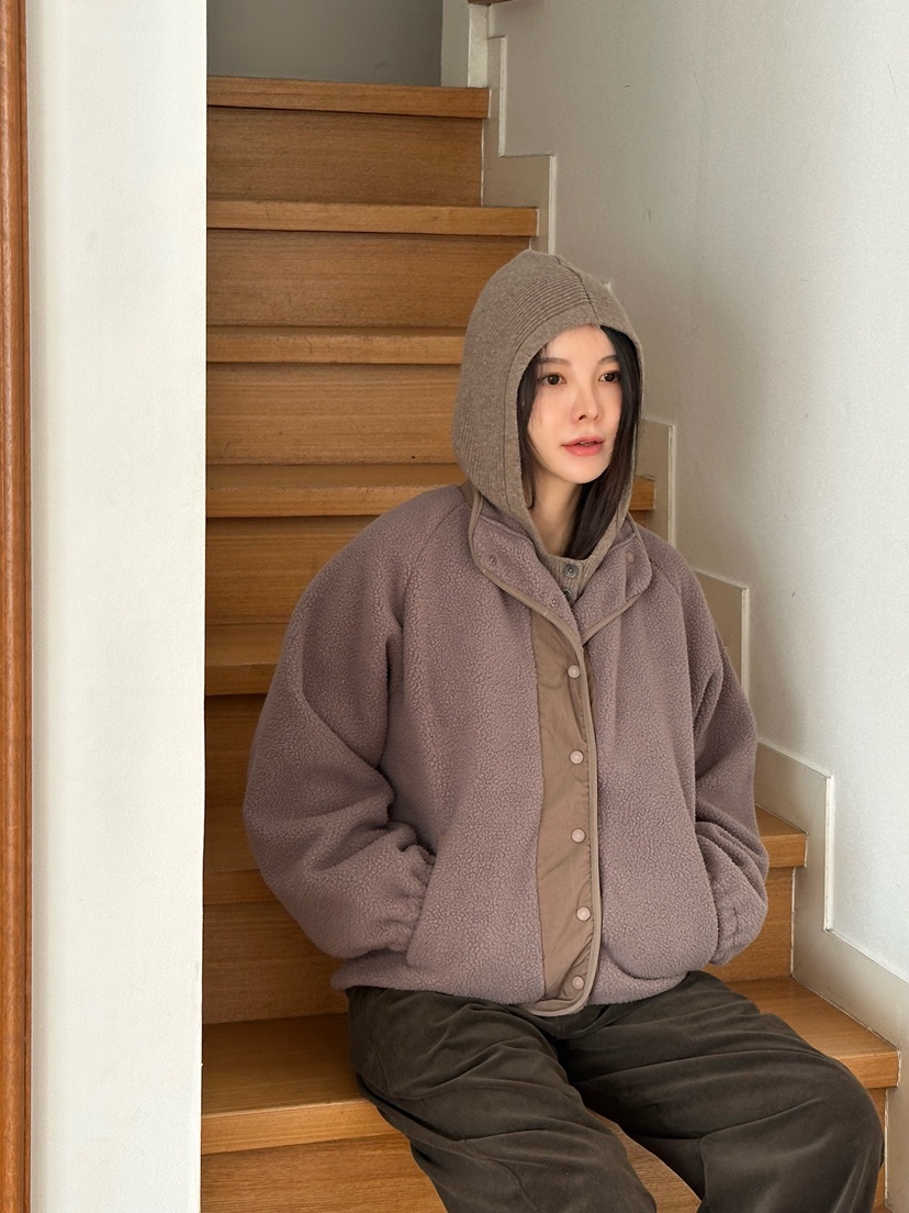 LE VASE韓國直郵㊣女士新品推薦熱賣25秋冬人氣夾克羊毛柔軟LE VASE夾克