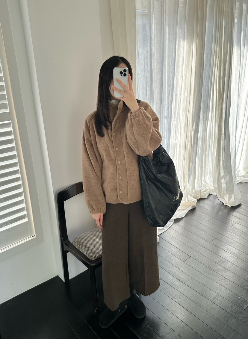 LE VASE韓國直郵㊣女士新品推薦熱賣25秋冬人氣夾克羊毛柔軟LE VASE夾克