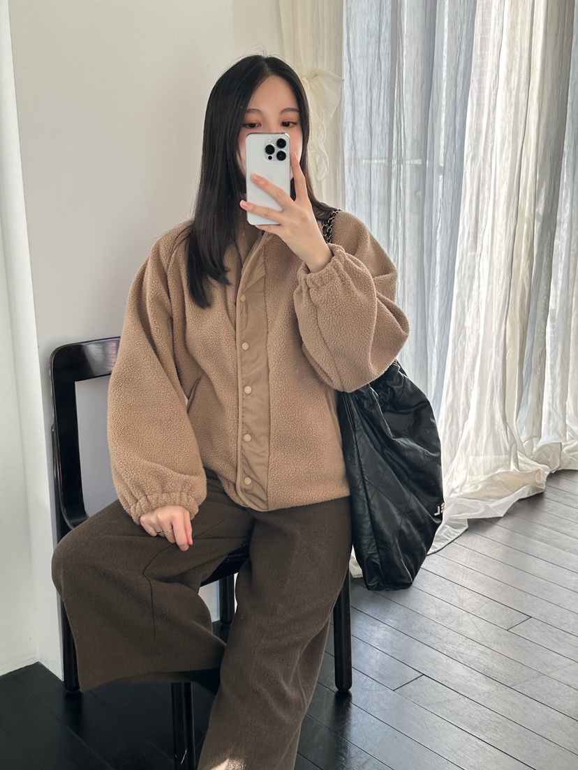 LE VASE韓國直郵㊣女士新品推薦熱賣25秋冬人氣夾克羊毛柔軟LE VASE夾克