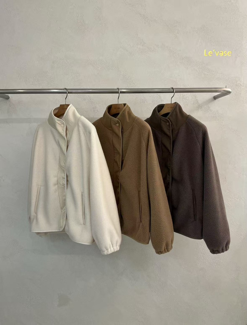 LE VASE韓國直郵㊣女士新品推薦熱賣25秋冬人氣夾克羊毛柔軟LE VASE夾克