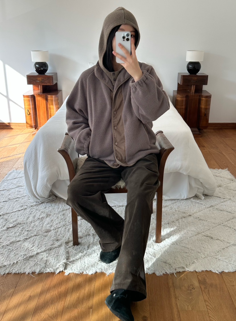 LE VASE韓國直郵㊣女士新品推薦熱賣25秋冬人氣夾克羊毛柔軟LE VASE夾克圖色2