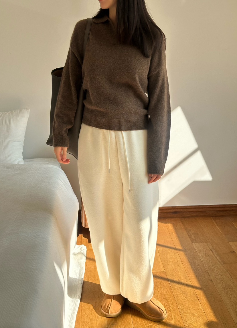 LE VASE韓國代購㊣女士新款休閑人氣熱賣職業推薦休閑褲加絨LE VASE休閑褲