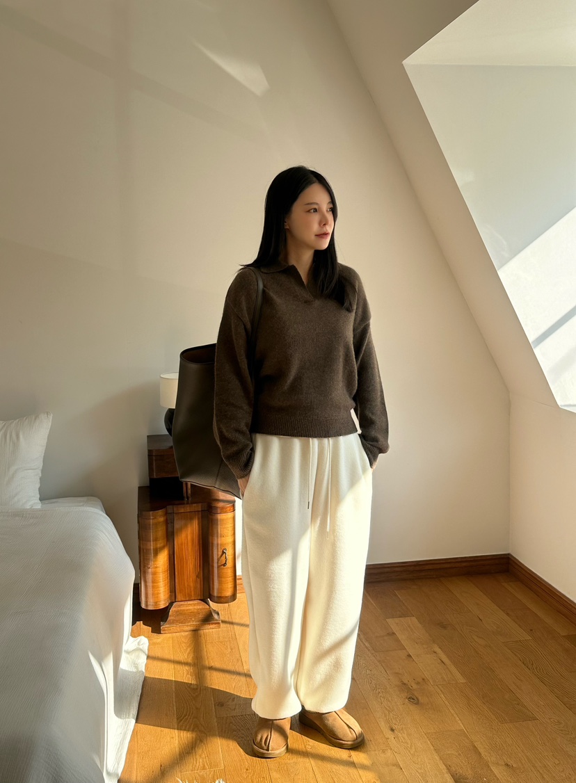 LE VASE韓國代購㊣女士新款休閑人氣熱賣職業推薦休閑褲加絨LE VASE休閑褲